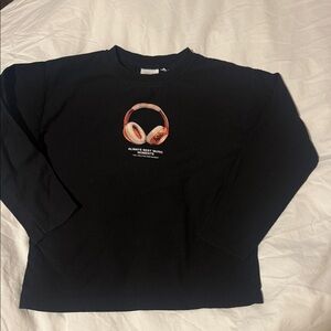 Zara Black Long Sleeve Top